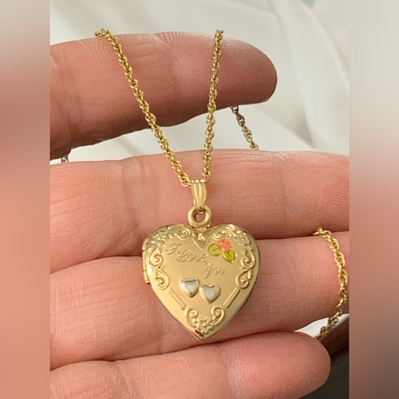 1/20 14K Gold I Love You Locket Pendant Necklace 16” - Picture 11 of 14